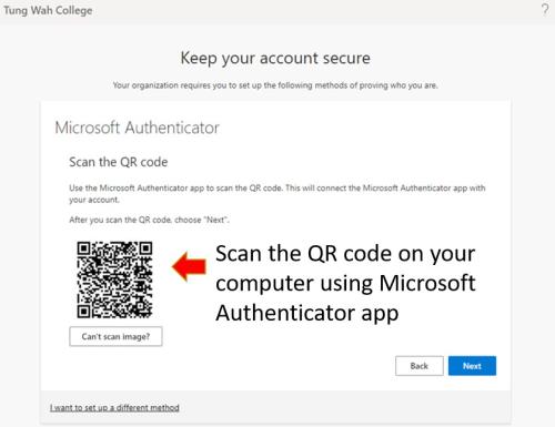 365 Sign-in Authenticator Scan QRCode