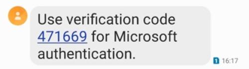 365 Sign-in SMS Phone Receive Code